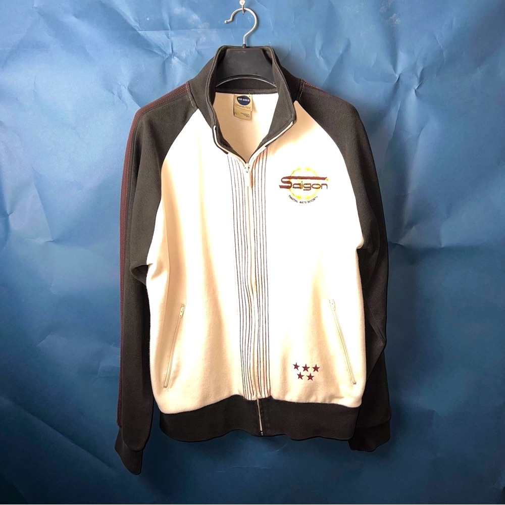 Men's Large Graphic Dragon Zip-Up Sweater